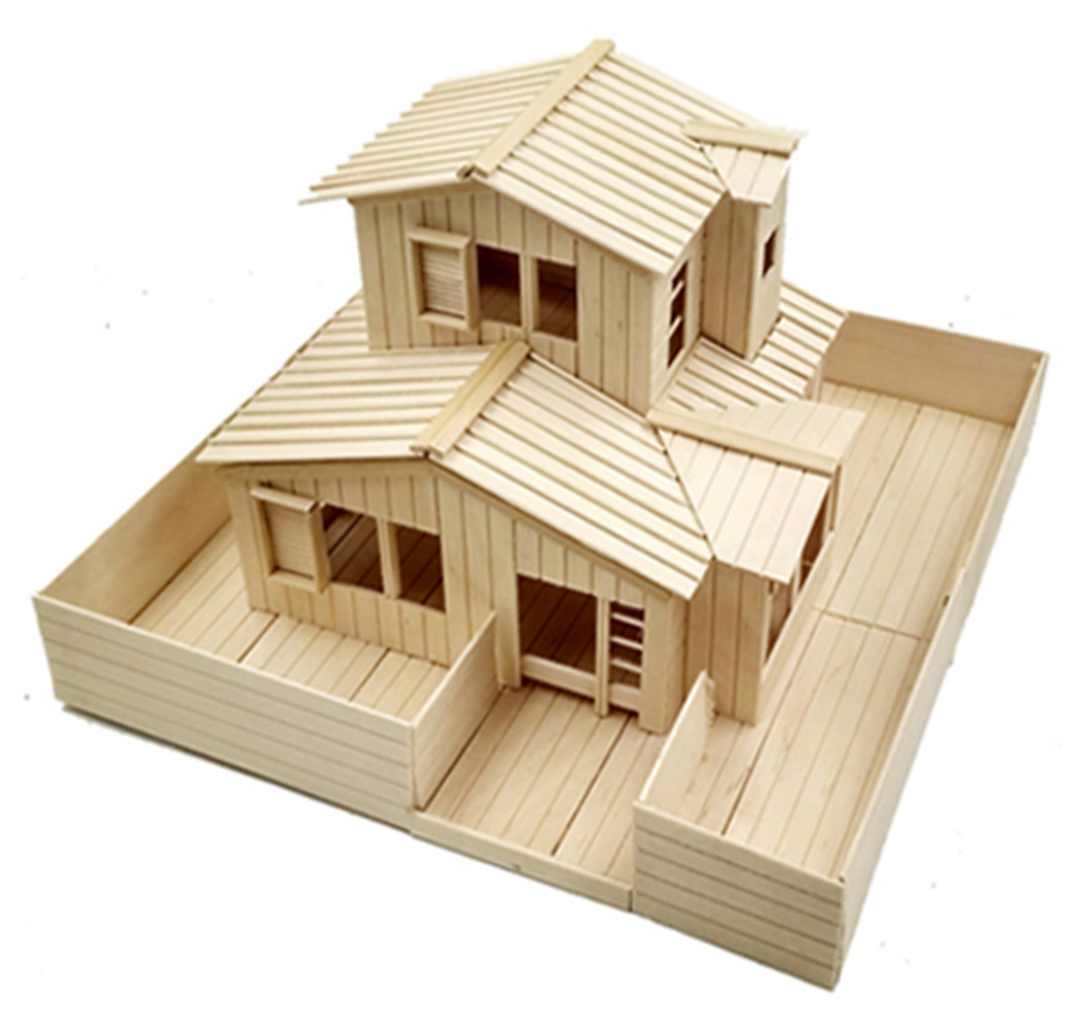 Cách làm ngôi nhà nhỏ đơn giản bằng que kem gỗ 