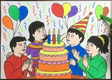 Mách bạn với hơn 105 tranh vẽ bữa tiệc sinh nhật mới nhất  Tin Học Vui